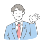 案内する男性の画像