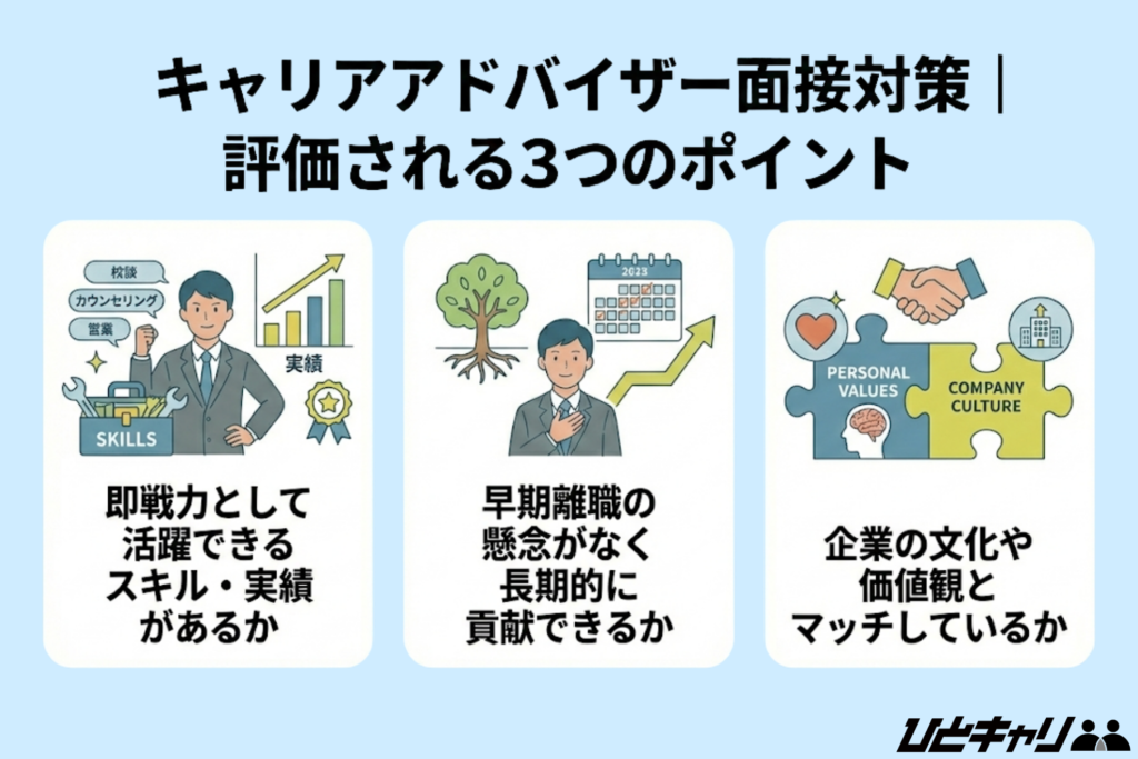 キャリアアドバイザー面接対策｜評価される3つのポイント