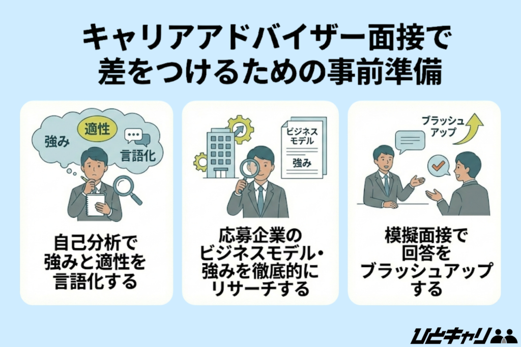 キャリアアドバイザー面接で差をつけるための事前準備
