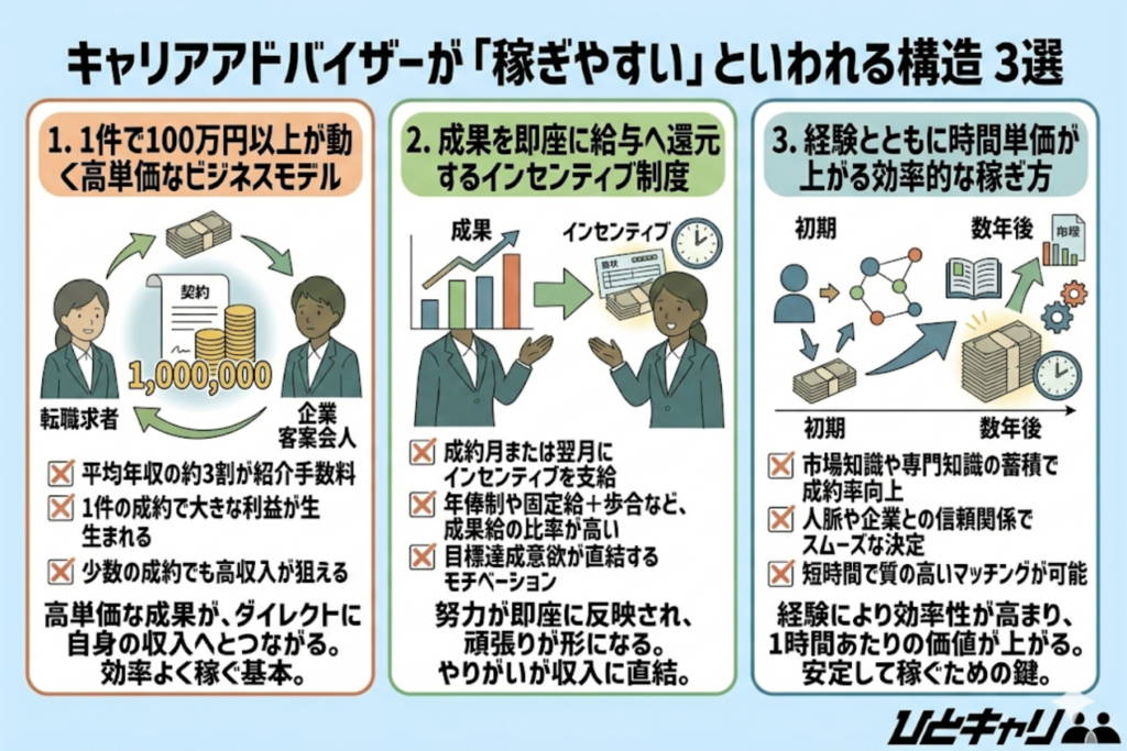 キャリアアドバイザーが「稼ぎやすい」といわれる構造