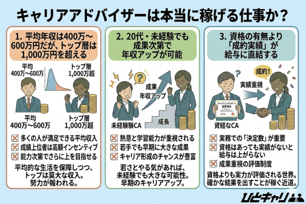 キャリアアドバイザーは本当に稼げる仕事か？
