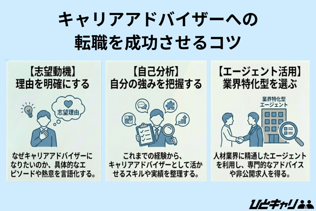 キャリアアドバイザーへの転職を成功させるコツ