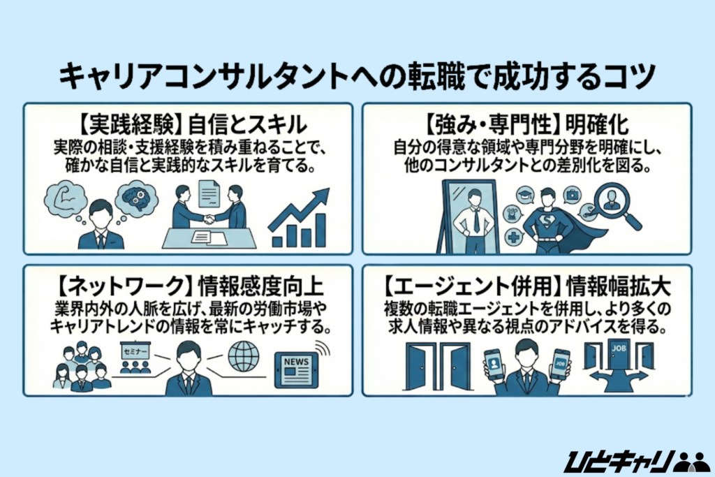 キャリアコンサルタントへの転職で成功するコツ