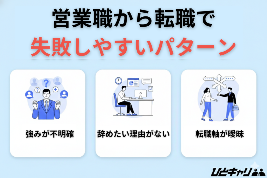営業職からの転職で失敗しやすいパターン