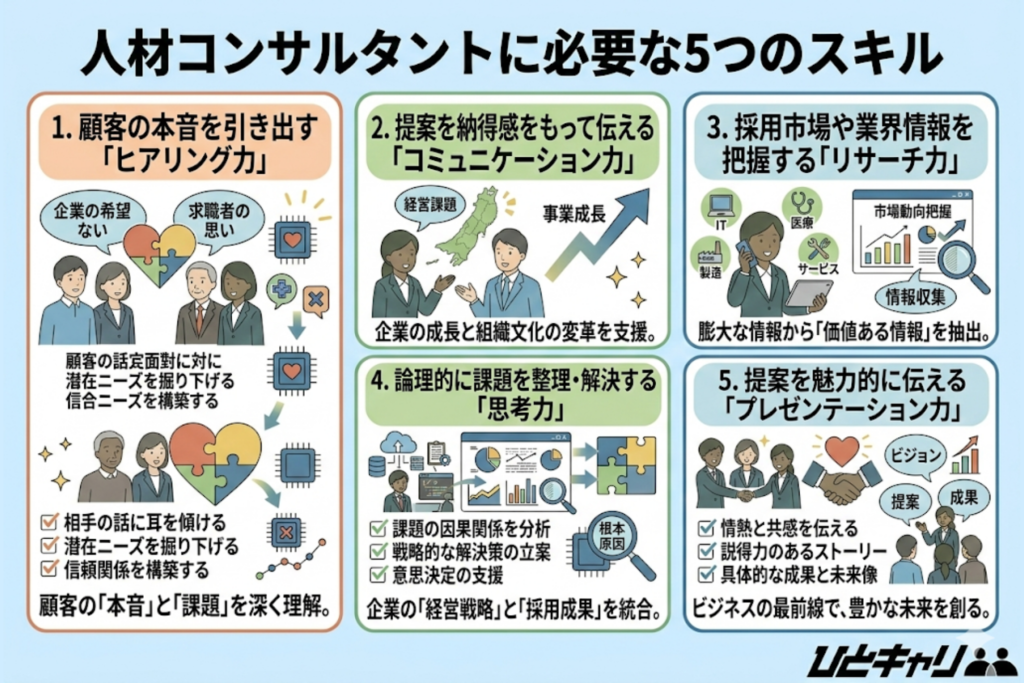 人材コンサルタントに必要な5つのスキル