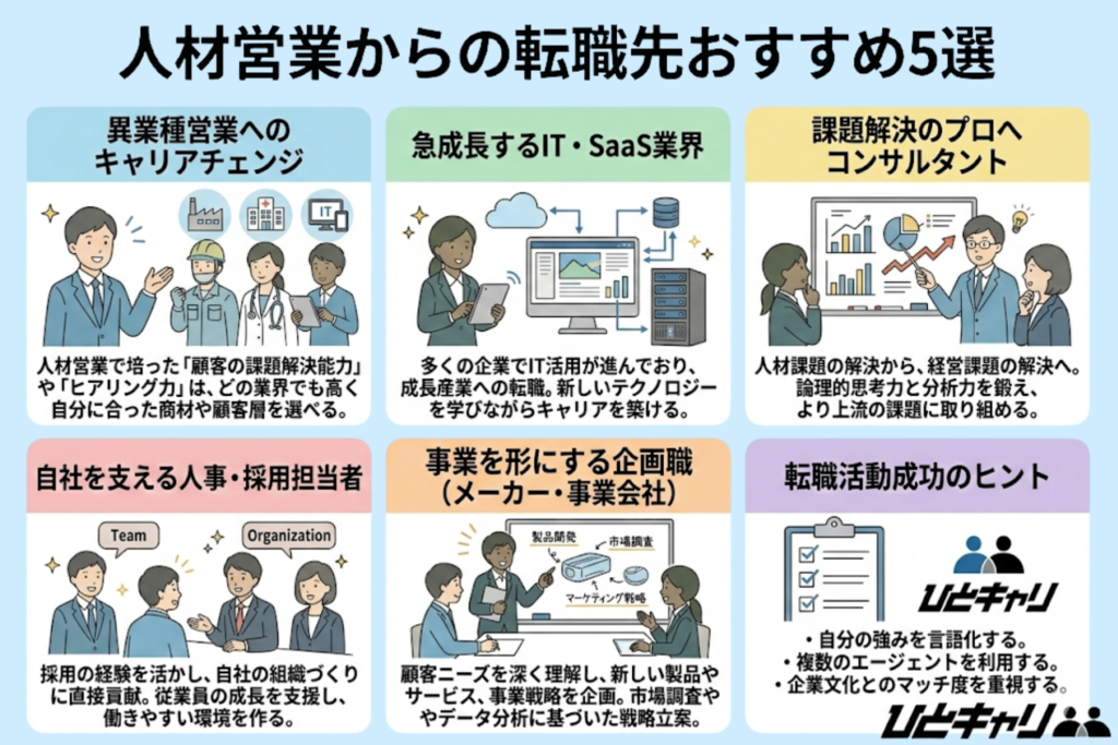 人材営業からの転職先おすすめ5選