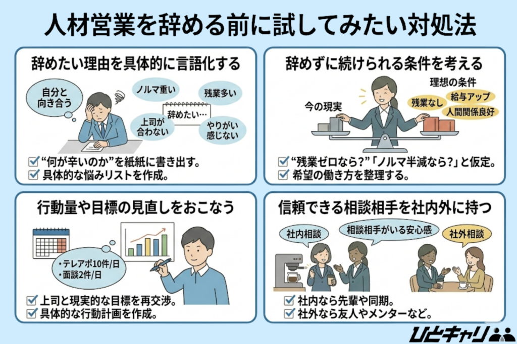 人材営業を辞める前に試してみたい対処法