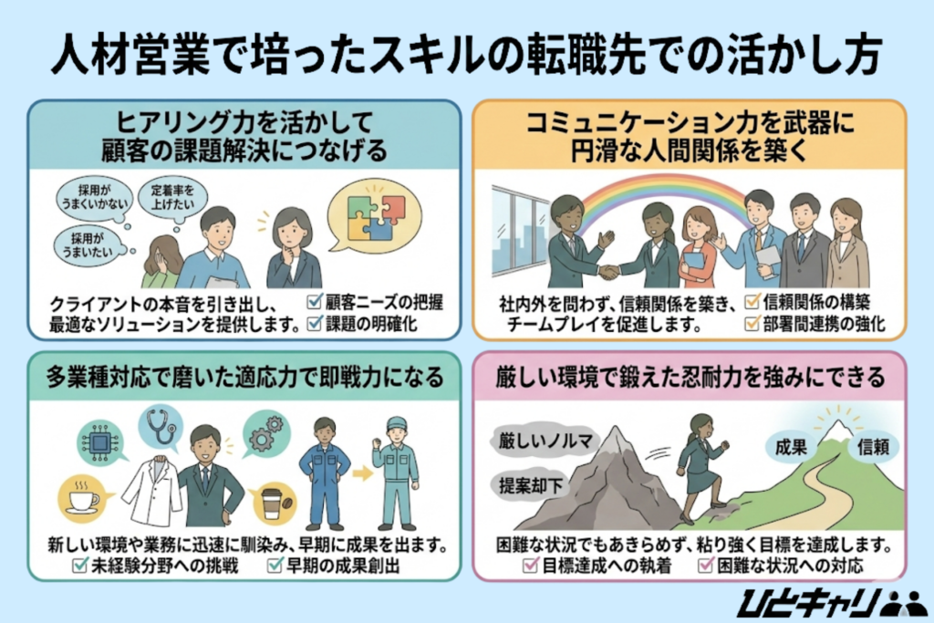人材営業で培ったスキルの転職先での活かし方