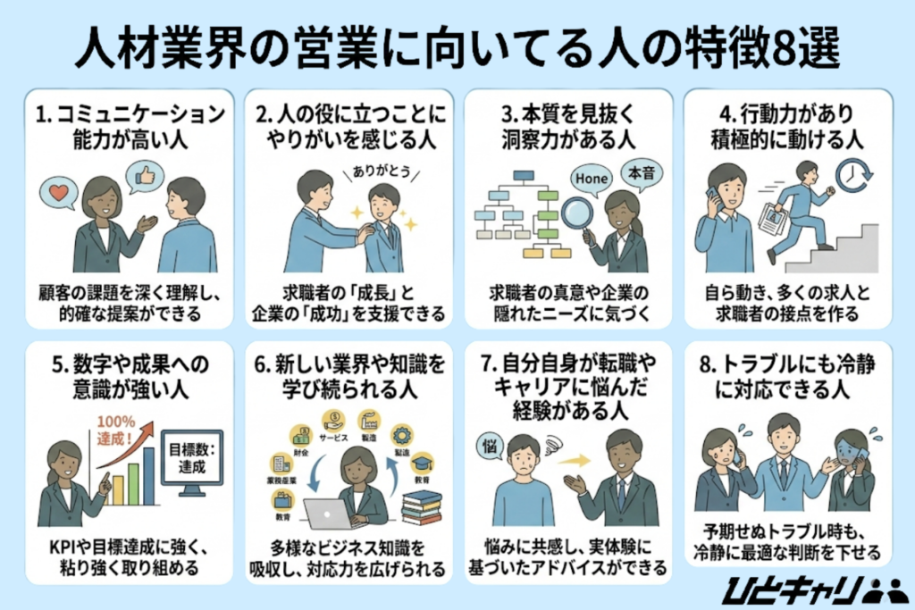 人材業界の営業に向いてる人の特徴8選