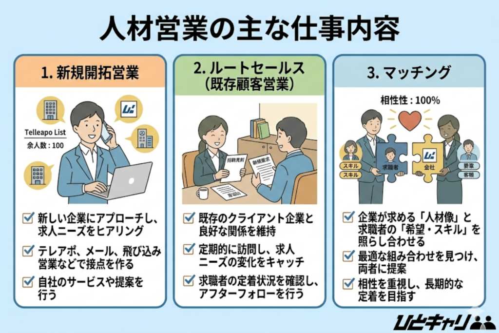 人材営業の主な仕事内容