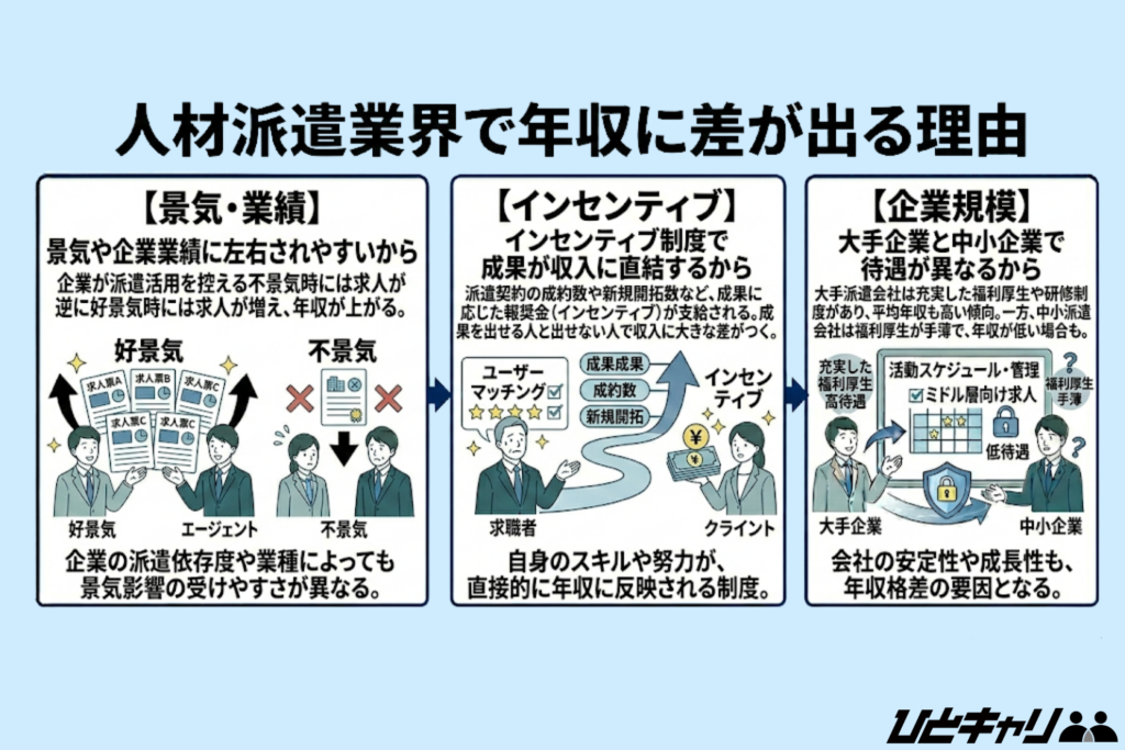人材派遣業界で年収に差が出る理由