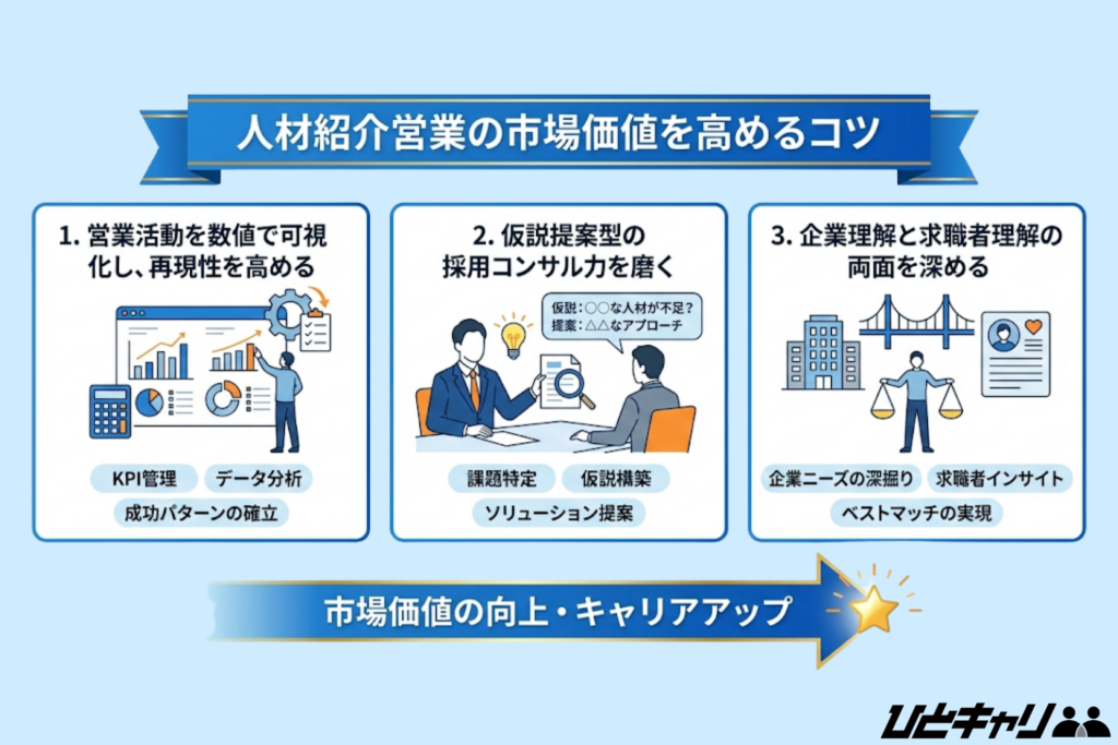 人材紹介営業の市場価値を高めるコツ