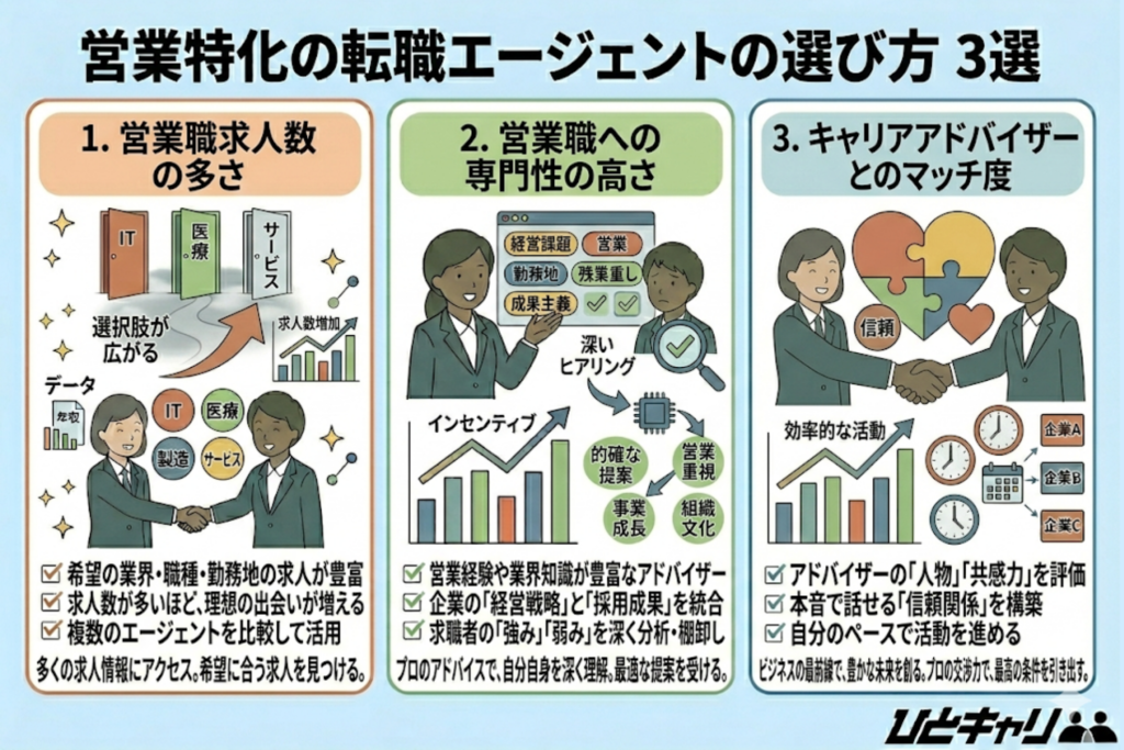営業特化の転職エージェントの選び方