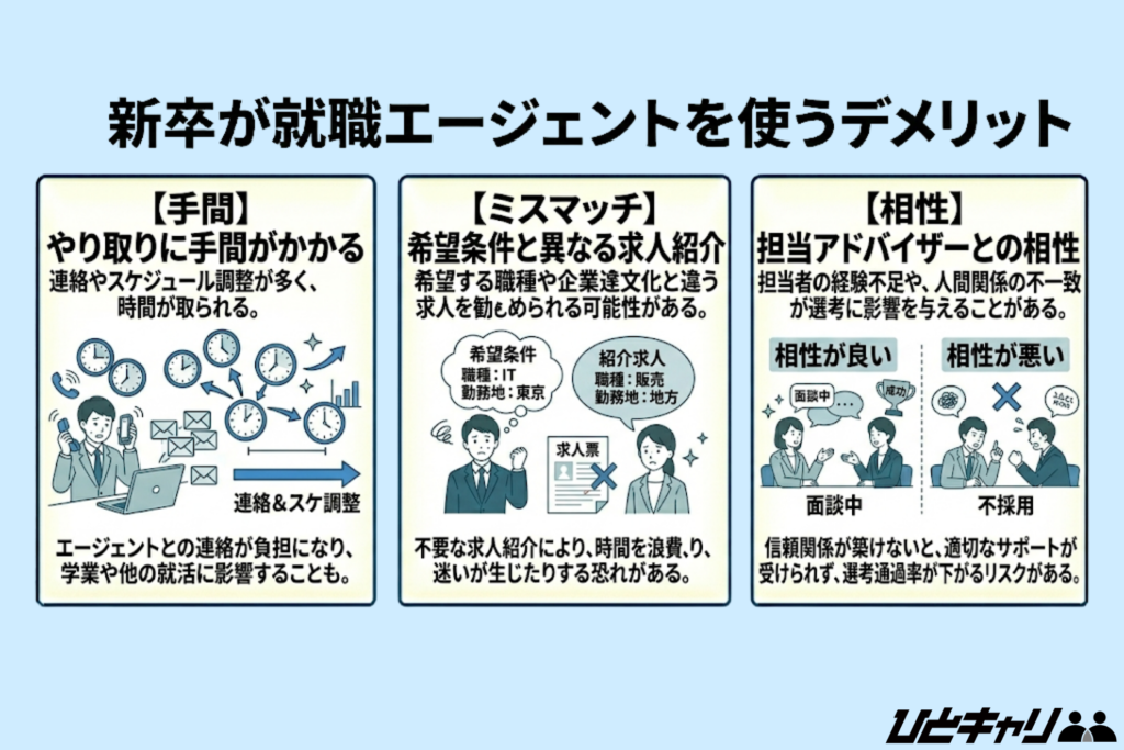 新卒がエージェントを使うデメリット