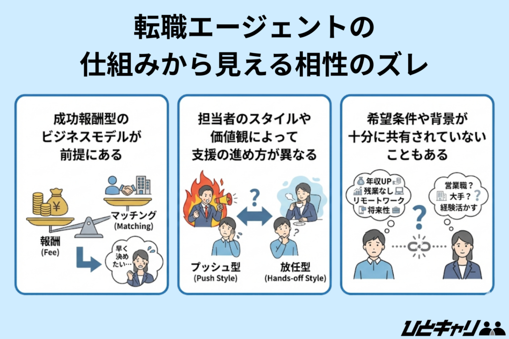 転職エージェントの仕組みから見える相性のズレ