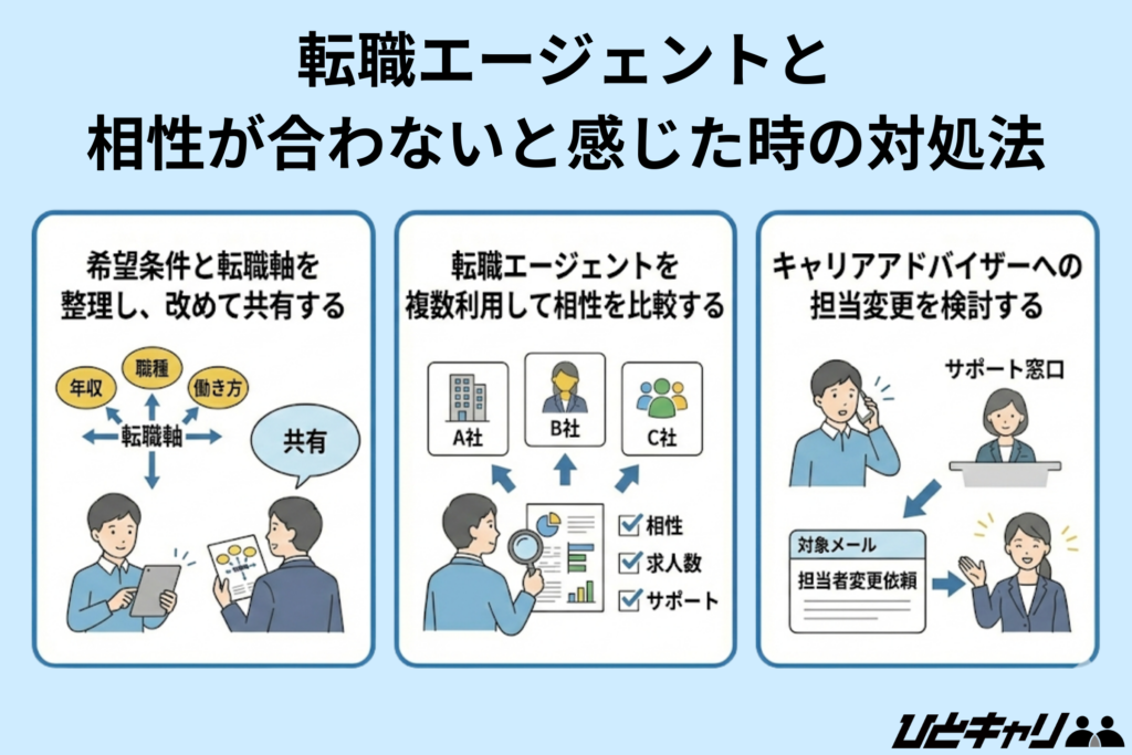 転職エージェントと相性が合わないと感じたときの対処法