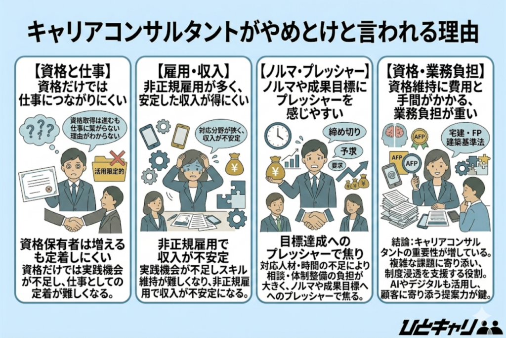 キャリアコンサルタントがやめとけと言われる理由