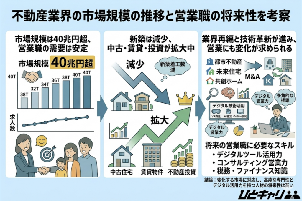 不動産業界の市場規模の推移と営業職の将来性を考察