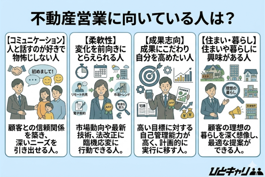 不動産営業に向いている人は？