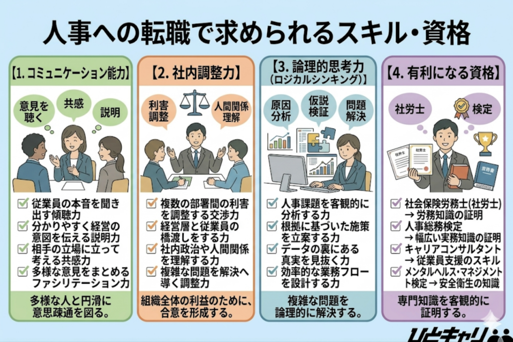 人事への転職で求められるスキル・資格
