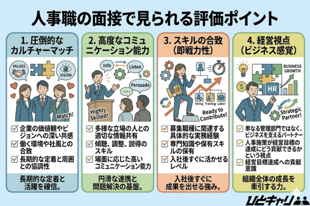 人事職の面接で見られる評価ポイント
