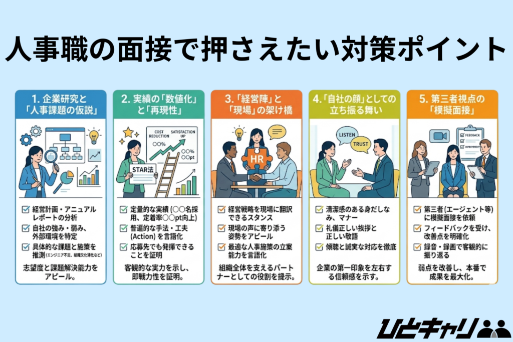 人事職の面接に押さえたい対策ポイント