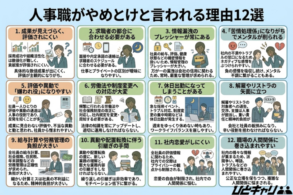 人事職がやめとけと言われる理由12選