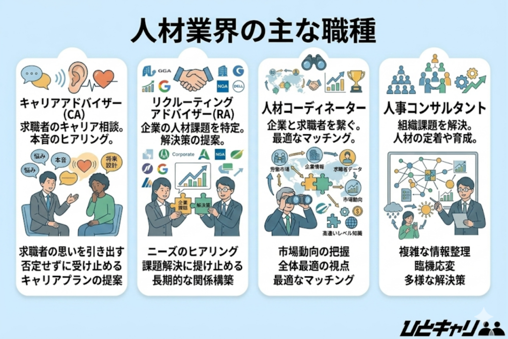 人材業界の主な職種