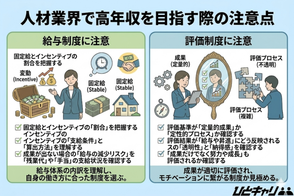 人材業界で高年収を目指す際の注意点