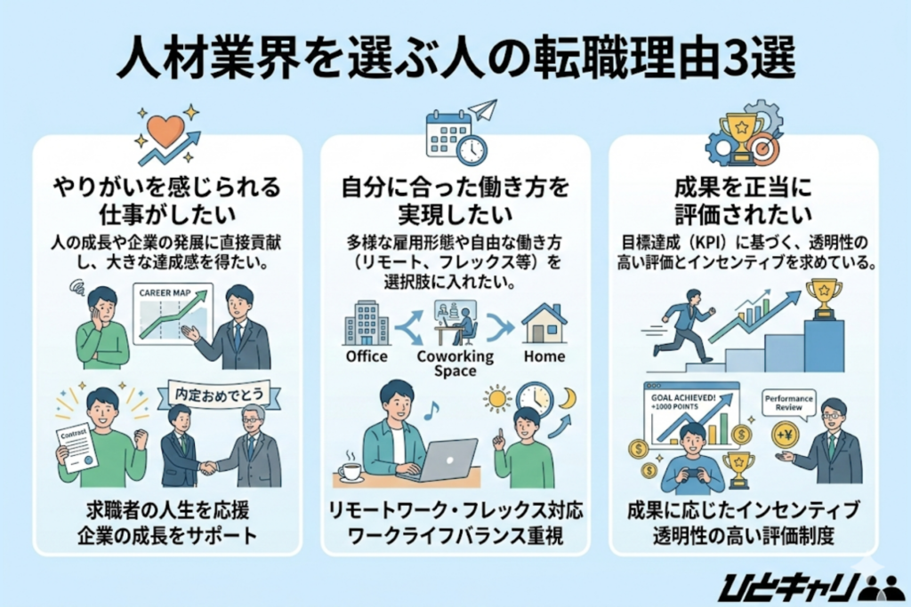 人材業界を選ぶ人の転職理由3選