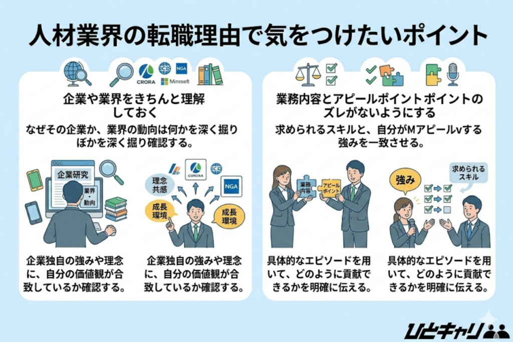 人材業界の転職理由で気をつけたいポイント
