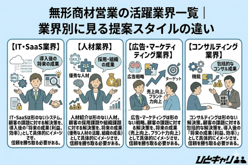 無形商材営業の活躍業界一覧｜業界別に見る提案スタイルの違い